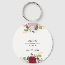 Casamento Romântico Rustic Burgundy Red Floral