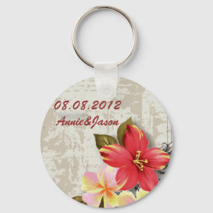 Chaveiro casamento tropical floral do hibiscus de Havaí do