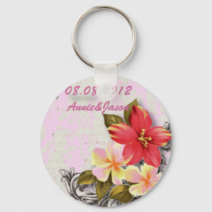 Chaveiro casamento tropical floral do hibiscus de Havaí do