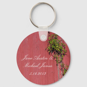 Chaveiro Casamento vermelho e cor-de-rosa com anel chave de
