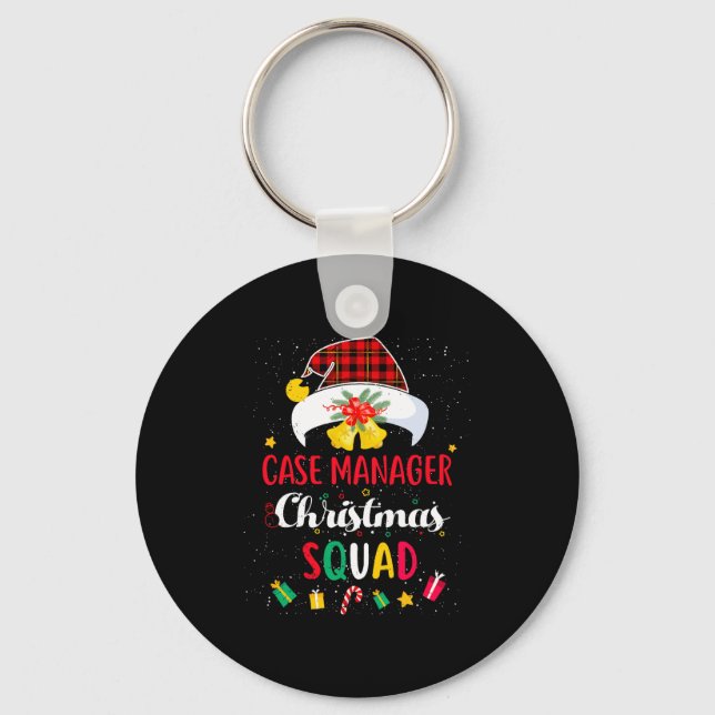 Chaveiro Case Manager Christmas Squad Santa Hat Matching Pr (Frente)
