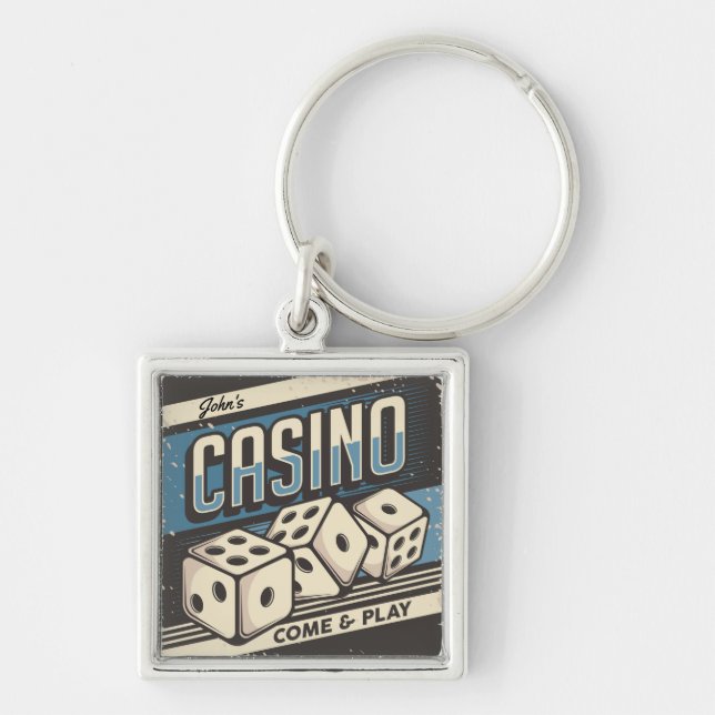 Chaveiro Casino Dice de Aniversário Personalizado (Frente)