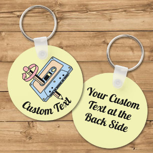 Chaveiro Cassete de áudio com lápis