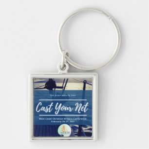 Chaveiro Cast Your Net Keyring with Ocean/Ship Artwork
