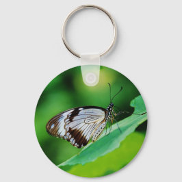 Chaveiro Castanho escuro e borboleta Cinza