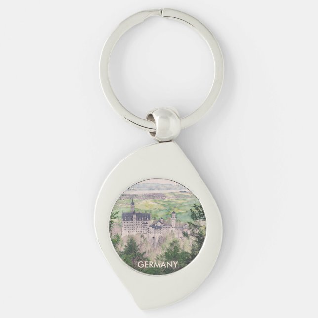 Chaveiro Castelo de Retro Neuschwanstein na Alemanha (Frente)