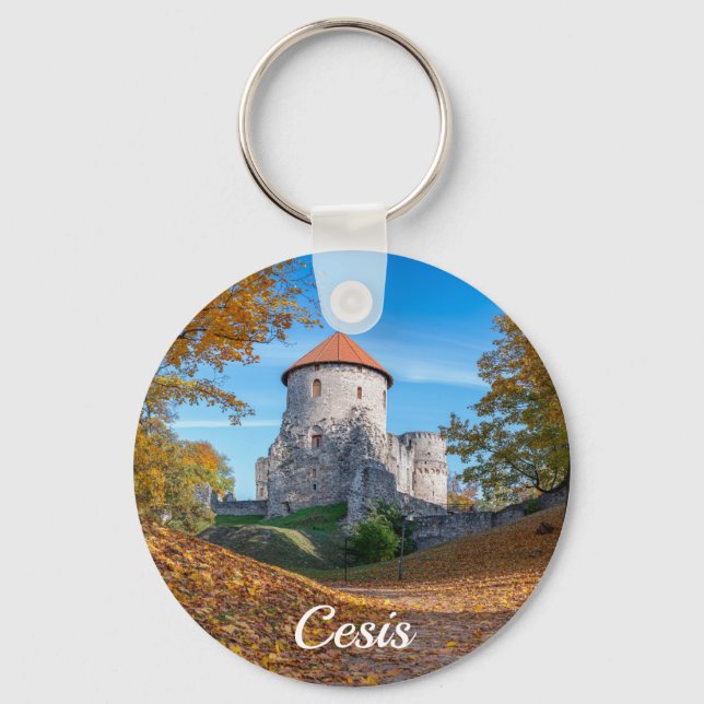 Chaveiro Castelo medieval cercado por floresta (Frente)