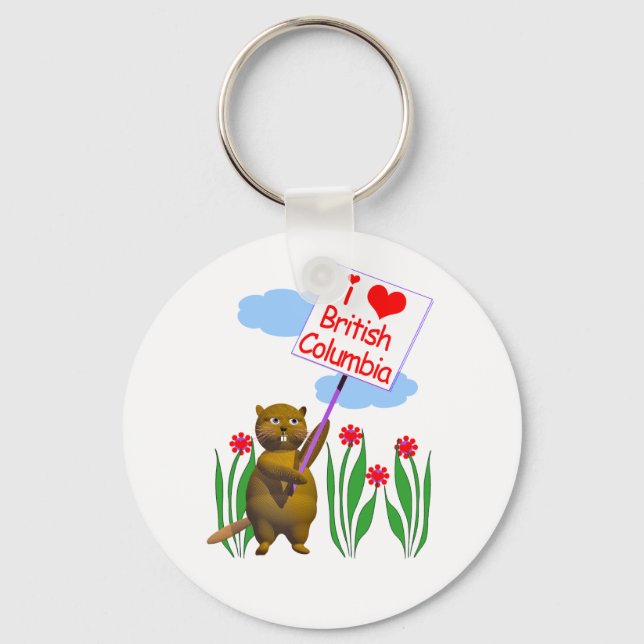 Chaveiro Castor Canadense ama Colúmbia Britânica (Frente)