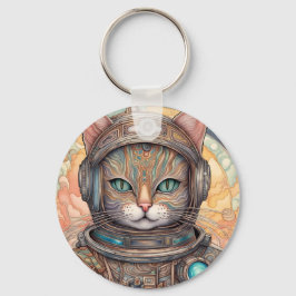 Chaveiro Cat Astronauta detalhadamente arte de anime detalh