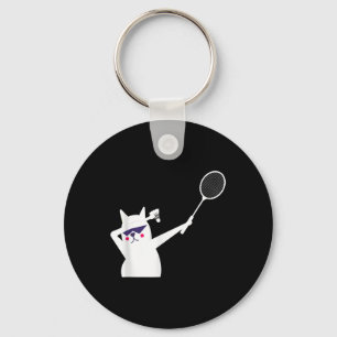 Chaveiro Cat Badminton Shuttle Para Mulheres Homens Criança