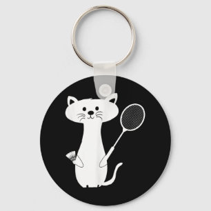 Chaveiro Cat Badminton Shuttle Para Mulheres Homens Criança