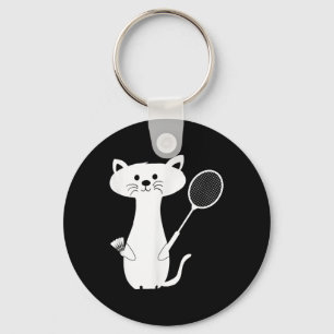 Chaveiro Cat Badminton Shuttle Para Mulheres Homens Criança