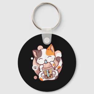 Chaveiro Cat Boba Tea Bubble Tea Anime Kawaii Neko