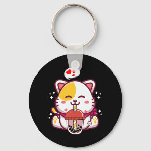 Chaveiro Cat Boba Tea Bubble Tea Anime Kawaii Neko Gifts Gi