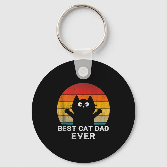 Chaveiro Cat Dad Ever - Funny Cats Tank Top  (Frente)