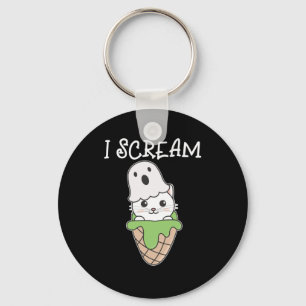 Chaveiro Cat Halloween Ghost I Gritar Sorvete Pun