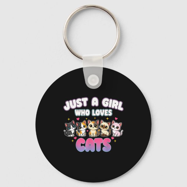 Chaveiro Cat Just A Girl Who Loves Cats  (Frente)