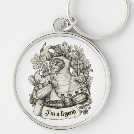 Chaveiro Cat Knight vintage impressão