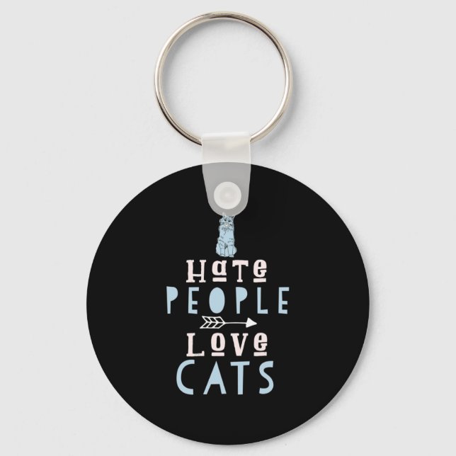 Chaveiro Cat Lover I Ama Gatos E Pessoas (Frente)