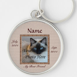 Chaveiro Cat Memorial Brown Tones Foto Personalizada Pet Pe
