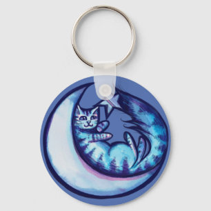 Chaveiro Cat Moon Caturday Star Art Roxo Moon Cat