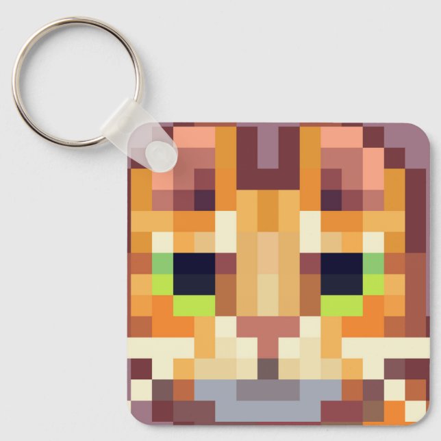 Chaveiro Cat pixelart, Pixel Art, sleutelhanger  (Frente)