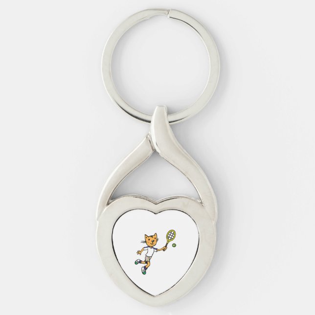 Chaveiro Cat plays tennis  (Frente)
