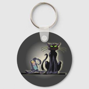Chaveiro CAT PRETO & CHAPÉU por SHARON SHARPE