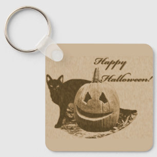 Chaveiro Cat & Pumpkin Feliz Dia das Bruxas