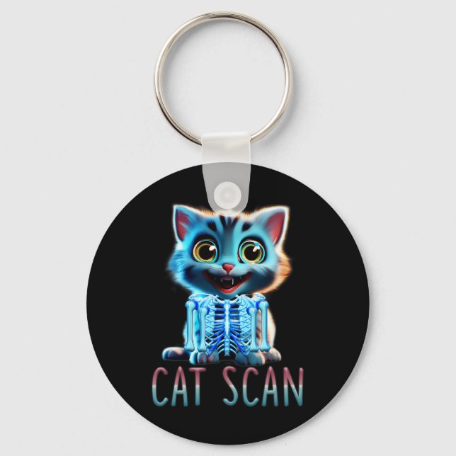 Chaveiro Cat Scan Ct Scan Halloween Cat X-ray Memória Rad (Frente)