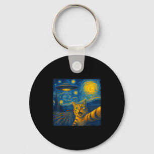 Chaveiro Cat Selfie Com Gatos Ufo Starry Night Van Gogh Men