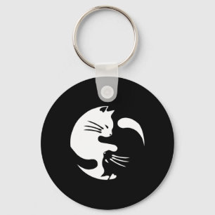 Chaveiro Cat Yin Yang Peace Loving Interconnected Gift Idea