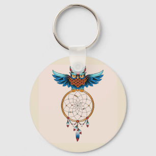 Chaveiro Catador de Sonho de abstrato Owl