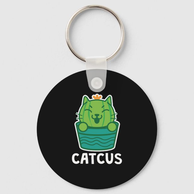 Chaveiro Catcus Funny Cat Lover Succulent Cactus (Frente)