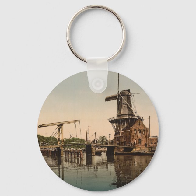 Chaveiro Catharine Bridge and Windmill, Haarlem, Países Bai (Frente)