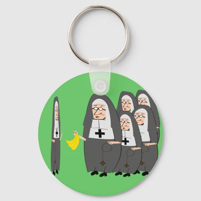 Chaveiro Católica Nun Humor "Irmãs Gordas" (Frente)