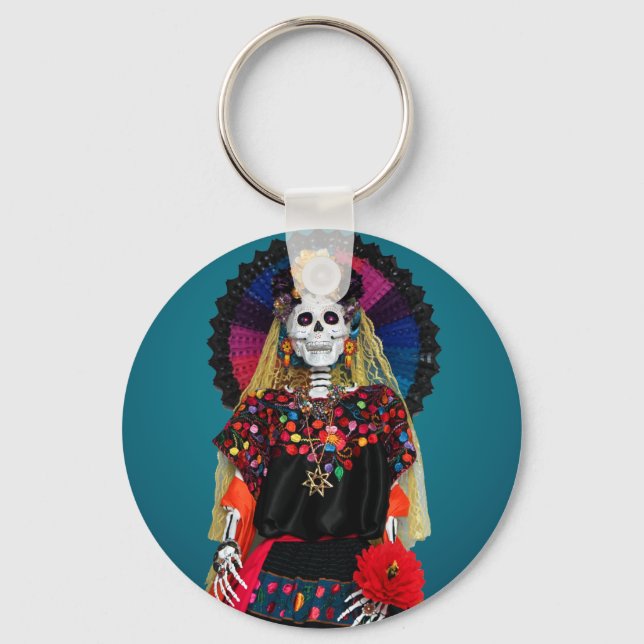 Chaveiro Catrina Elegante com Traje Tradicional Mexicano (Frente)