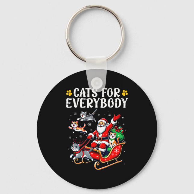 Chaveiro Cats For Everybody Christmas Cat Funny Xmas Men Wo (Frente)