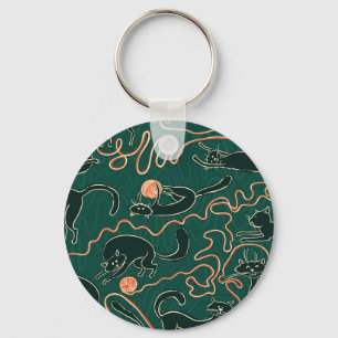 Chaveiro Cats Vintage: Padrão sem costura de porta