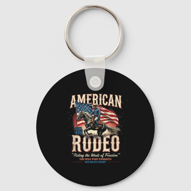 Chaveiro Caubói 4 de Julho Rodeio Ocidental Americano País  (Frente)
