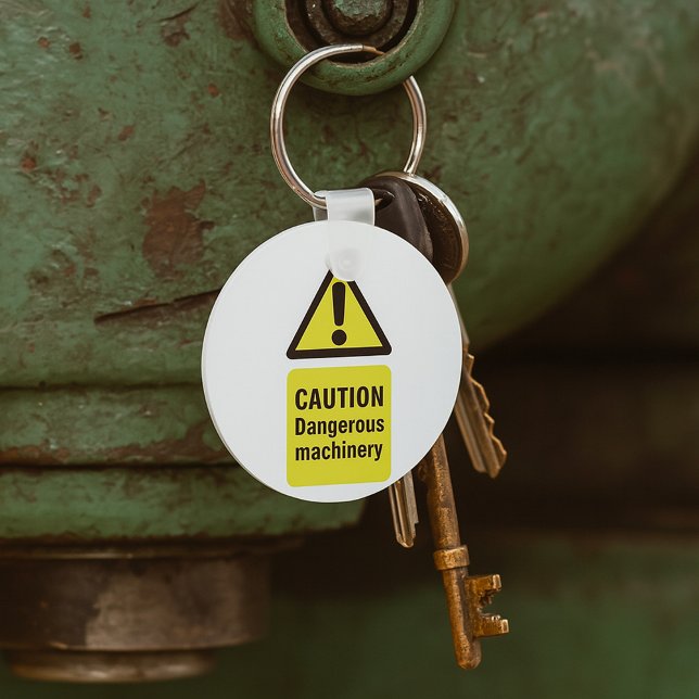 Chaveiro Caution Dangerous Machinery Sign (Criador carregado)