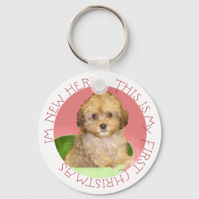 Chaveiro Cavachon Filhote Primeiro Natal (Frente)