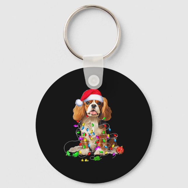 Chaveiro Cavalier King Charles Spaniel Dog Christmas Orname (Frente)