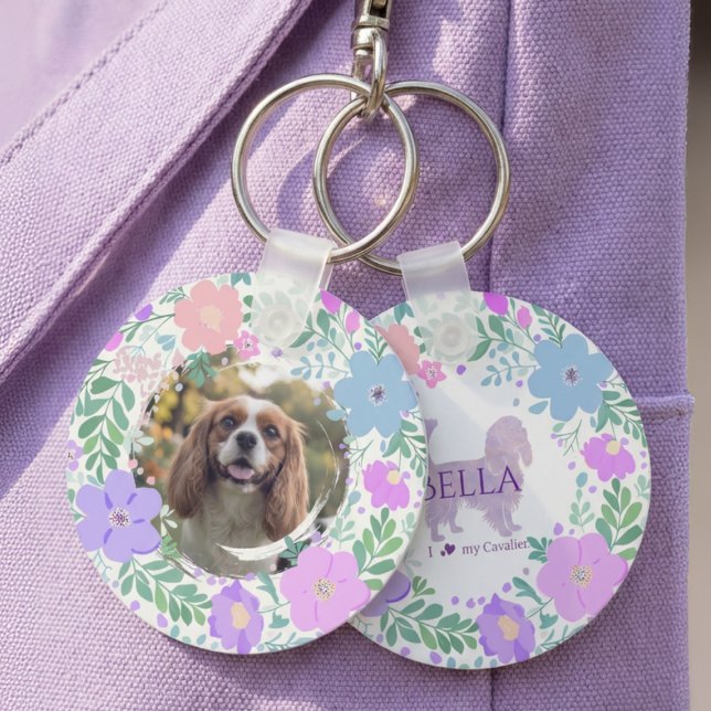 Chaveiro Cavalier King Charles Spaniel Lavanda Personalizad (Criador carregado)