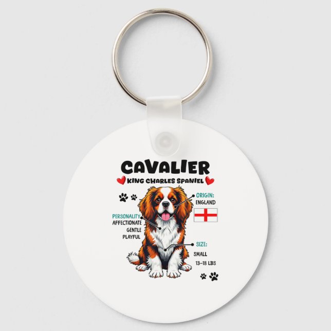Chaveiro Cavalier King Charles Spaniel Owner Funny Dog Love (Frente)