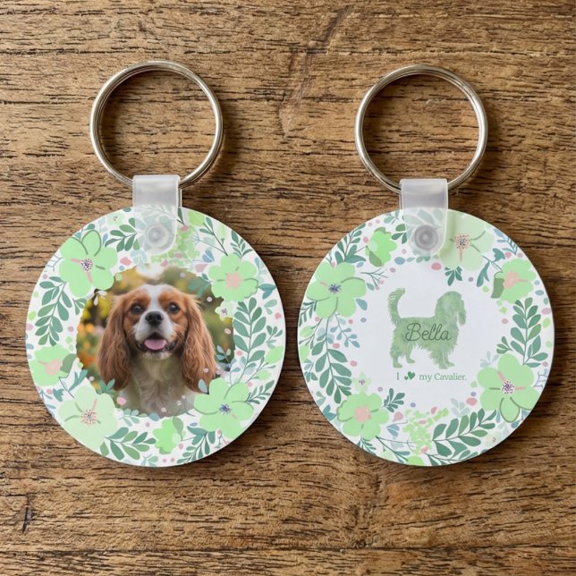 Chaveiro Cavalier King Charles Spaniel Verde Menta Personal (Criador carregado)