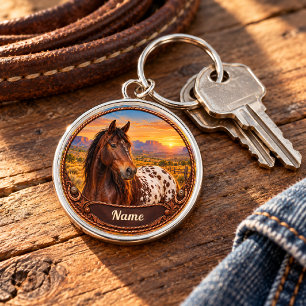 Chaveiro Cavalo Appaloosa Personalizado Pôr do Sol do Deser