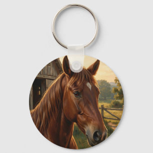 Chaveiro Cavalo Castanho Celeiro Dourado do Celeiro