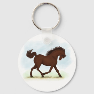 Chaveiro Cavalo castanho equestre