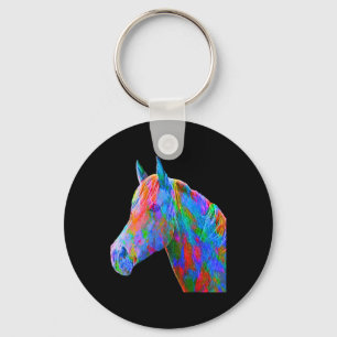 Chaveiro Cavalo Colorido Horse-back Andando Sobre Artsy Ho